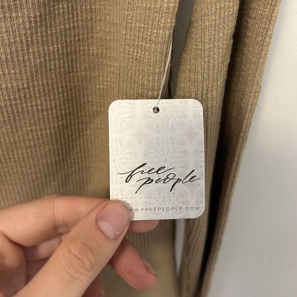 We The Free People Tan Colored Blouse Long Sleeve Off The Shoulder XS NWT - Picture 6 of 9